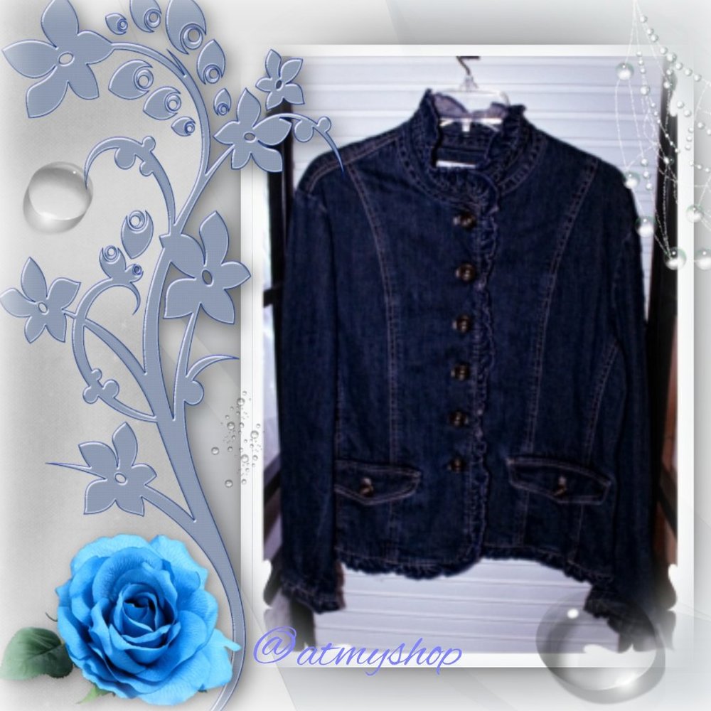 Coldwater Creek Dark Blue Jean Jacket